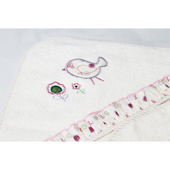 Махровая пеленка-полотенце с уголком "Домик для птички"